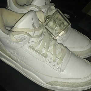 Nike air jordan 3 retro , all white, icy sole